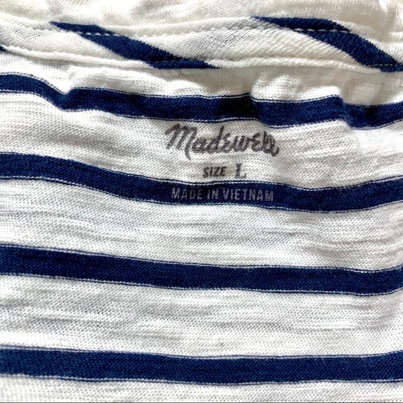 Madewell Whisper Cotton Striped V Neck - Picture 4 of 4